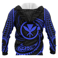 Hawaii Polynesian Hoodie Blue Tribal Wave - Polynesian Pride