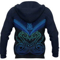 Maori Manaia New Zealand Zip up Hoodie Blue - Polynesian Pride