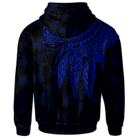 Tuvalu Hoodie Polynesian Wings (Blue) - Polynesian Pride