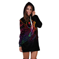 Chuuk State Hoodie Dress - Butterfly Polynesian Style - Polynesian Pride