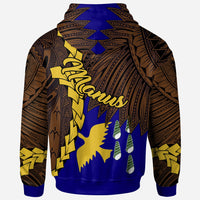 Papua New Guinea Manus Province Polynesian Custom Hoodie Tribal Wave Tattoo - Polynesian Pride