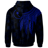 Chuuk Custom Zip up Hoodie Polynesian Wings (Blue) - Polynesian Pride