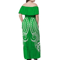 Cook Islands Rarotonga Off Shoulder Long Dress - Tribal Pattern - LT12 - Polynesian Pride