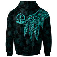 Vanuatu Hoodie Polynesian Wings (Turquoise) - Polynesian Pride
