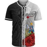 Solomon Islands Polynesian Custom Personalised Baseball Shirt - Coat Of Arm With Hibiscus White Unisex White - Polynesian Pride