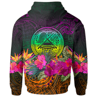 American Samoa Hoodie Summer Hibiscus - Polynesian Pride