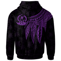 Vanuatu Custom Hoodie Polynesian Wings (Purple) - Polynesian Pride