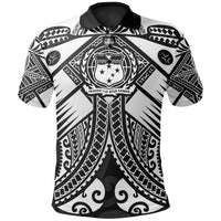 Samoa Polynesian Polo Shirt Samoa White Seal with Polynesian Tattoo Unisex White - Polynesian Pride