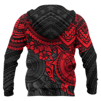 Hoodie Polynesian Red Turtle - Polynesian Pride
