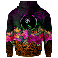 Chuuk Zip up Hoodie Summer Hibiscus - Polynesian Pride