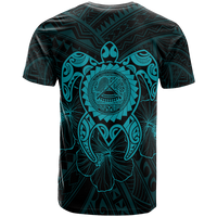American Samoa Polynesian T Shirt Vintage Polynesian Turtle (Turquoise) - Polynesian Pride