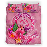 Vanutu Polynesian Bedding Set - Floral With Seal Pink - Polynesian Pride