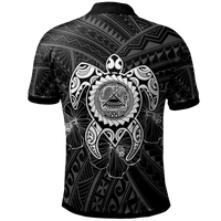 American Samoa Polynesian Custom Polo Shirt Vintage Polynesian Turtle (White) Unisex White - Polynesian Pride