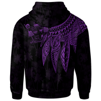 Fiji Custom Hoodie Polynesian Wings (Purple) - Polynesian Pride