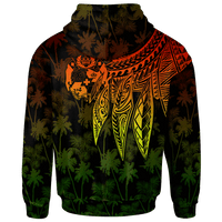Tonga Custom Zip up Hoodie Polynesian Wings (Reggae) - Polynesian Pride