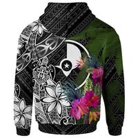Yap Zip up Hoodie Turtle Plumeria Banana Leaf - Polynesian Pride