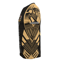 Vanuatu T Shirt Vanuatuan Coat of Arms Polynesian Tattoo Gold Style - Polynesian Pride