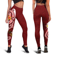 American Samoa Leggings - AS Seal Polynesian Patterns Plumeria - Polynesian Pride
