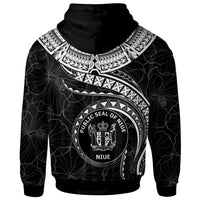 Niue Polynesian Custom Zip up Hoodie Niue Waves (White) - Polynesian Pride