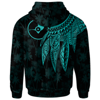 Yap Custom Zip up Hoodie Polynesian Wings (Turquoise) - Polynesian Pride