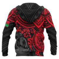 Vanuatu Polynesian Hoodie Red Turtle - Polynesian Pride