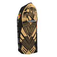 Tonga T Shirt Tonga Coat of Arms Polynesian Tattoo Gold Style - Polynesian Pride