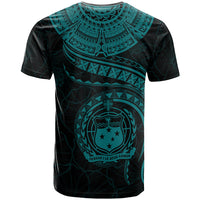 Polynesian Samoa Custom T shirt Samoan Waves (Turquoise) - Polynesian Pride