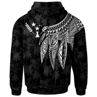 Kosrae Zip up Hoodie Polynesian Wings (White) - Polynesian Pride