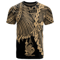 New Caledonia Polynesian Custom T Shirt Tribal Wave Tattoo Gold Unisex Gold - Polynesian Pride