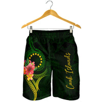 Cook Islands Polynesian Men's Short - Floral With Seal Flag Color - Polynesian Pride