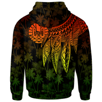 Tahiti Zip up Hoodie Polynesian Wings (Reggae) - Polynesian Pride