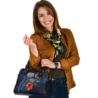 Tahiti Polynesian Shoulder Hand Bag - Blue Turtle Hibiscus - Polynesian Pride