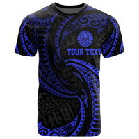 Tahiti Polynesian Custom T Shirt Blue Tribal Wave Unisex Blue - Polynesian Pride