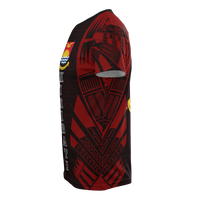 Kiribati T Shirt Kiribati Coat Of Arms Polynesian Tattoo Red Style - Polynesian Pride