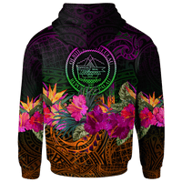 Palau Zip up Hoodie Summer Hibiscus - Polynesian Pride