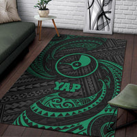 Yap Polynesian Area Rug - Green Tribal Wave - Polynesian Pride