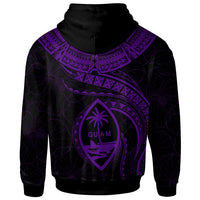 Guam Polynesian Zip up Hoodie Guam Waves (Purple) - Polynesian Pride
