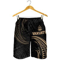 Vanuatu Polynesian Men's Short - Gold Tribal Wave - Polynesian Pride