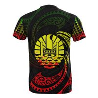 Tahiti Polynesian T Shirt Reggae Tribal Wave - Polynesian Pride