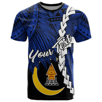 Palau Koror Polynesian Custom T Shirt Tribal Wave Tattoo Unisex Blue - Polynesian Pride