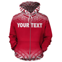 Wallis and Futuna Polynesian Custom Zip up Hoodie Red Frog - Polynesian Pride