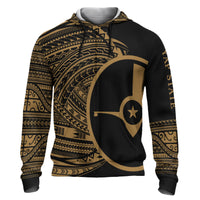 Yap Hoodie Micronesia Gold Patterns With Coat of Arms Unisex Black - Polynesian Pride