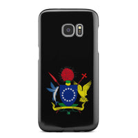 Cook Islands Phone Case - Coat of Arm Map Samsung Galaxy S7 Edge One Size Black - Polynesian Pride