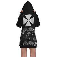 Wallis and Futuna Hoodie Dress - Wallis and Futuna Coat Of Arms Hibiscus Special 2 - Polynesian Pride