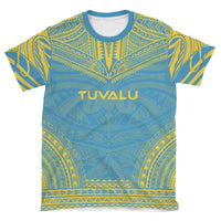 Tuvalu T Shirt Tuvaluan Polynesian Chief Yellow Blue Version - Polynesian Pride