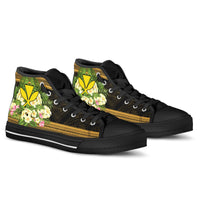 Hawaii Kanaka Maoli High Top Shoes - Polynesian Gold Patterns Collection - Polynesian Pride