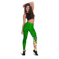 FSM Leggings - Turtle Plumeria (Green) - Polynesian Pride