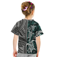 Polynesian T Shirt Kid - Turtle With Ethnic Motives And Floral Elements - LT20 - Polynesian Pride