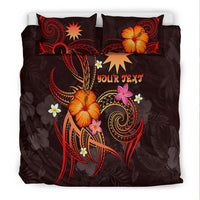 Nauru Polynesian Personalised Bedding Set - Legend of Nauru (Red) - Polynesian Pride