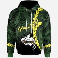 Papua New Guinea Morobe Province Polynesian Custom Hoodie Tribal Wave Tattoo Unisex Green - Polynesian Pride